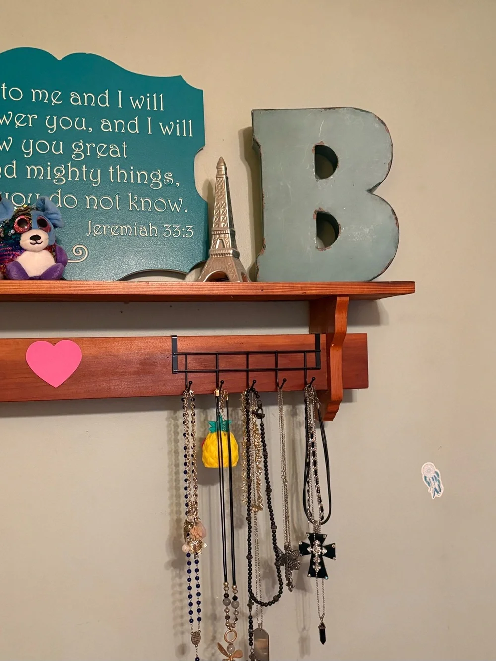 Decorative Oversized Letter B Wall Accent in Light Teal